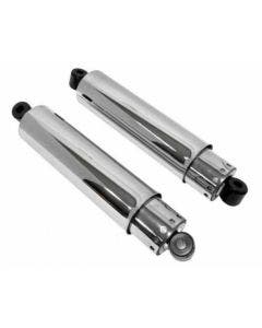 Mid USA 29004 Chrome Replica 12" Covered Rear Shocks Harley Ironhead Shovelhead