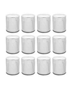 Lot of 12 Chrome 10 Micron Oil Filter Harley Big Twin Cam M8 Repl 63798-99
