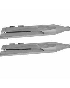 Power House All Chrome 4.5 Slip-On Mufflers Slash Tips Harley Dresser 85-16