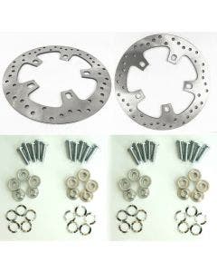 Ground Stainless Steel Enforcer Style 11.8" Front Brake Rotor Pair 14-22 Harley FLH/T