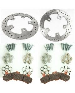 Ground Stainless Enforcer 11.8" Front Rotors FA409V Brake Pads 14-22 Harley FL