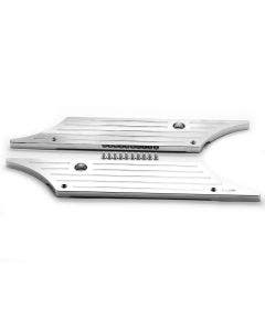 Hogworkz '93-'13 Chrome Straight Edge Harley Touring Saddlebag Latch Covers