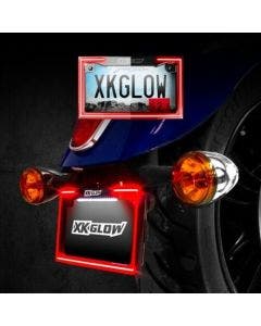 XK Glow Black LED Run Brake Signal Light Motorcycle Plate Frame XK034018 12V
