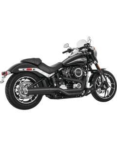 Freedom Performance 4" Black Racing Slip-Ons Chrome Tip Harley FLSB 18-Up