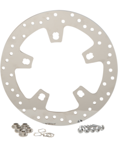 Polished 11.8 Front Enforcer Style Rotor & Hardware for Harley FLH/T 
