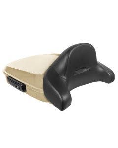 Hogworkz Sand Camo Denim Chopped Tour Pack Full Backrest Black Hardware for Harley FLH '97-'24