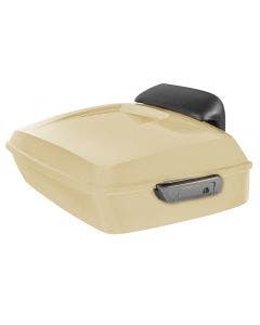 Hogworkz Sand Camo Denim Chopped Tour Pack Slim Backrest Chrome Hardware for Harley FLH '97-'24