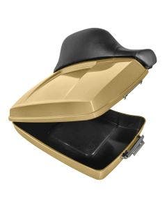 Hogworkz Sand Pearl Chopped Tour Pack Full Backrest Chrome Hardware for Harley FLH '97-'24