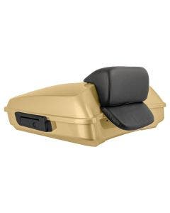 Hogworkz Sand Pearl Razor Tour Pack Slim Backrest Black Hardware for Harley® FLH '97-'24