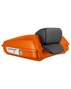 Hogworkz Scorched Orange Razor Tour Pack Slim Backrest Chrome Hardware for Harley FLH '97-'24