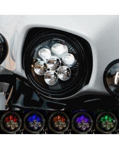 Shark Demon™ 7” LED Headlight with Backlight for 14-24 Harley Touring & 84-17 FL Softail