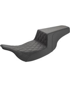 Saddlemen Step Up 2-Up Seat Black Driver Lattice Stitched Harley Touring 97-07