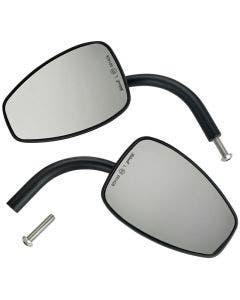 Biltwell 6504-400-132 Black Perch Mount Teardrop Utility Mirrors - Harley Metric