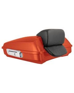 Hogworkz Sedona Orange Razor Tour Pack Slim Backrest Chrome Hardware for Harley FLH '97-'24