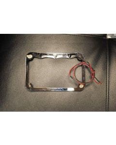 Sinister Industries LED Chrome License Plate Frame for Harley Or Custom | SI-018