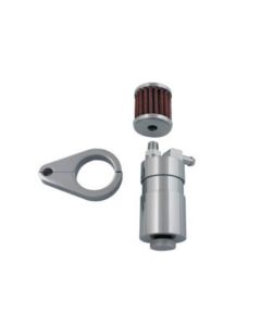 Chrome Engine Breather Oil Collector Catch Can Reservoir Tank Harley 40-0595