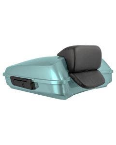 Hogworkz Silver Pine Razor Tour Pack Slim Backrest Black Hardware for Harley® FLH '97-'24