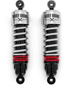 Burly Brand B28-1204 Chrome 11.5" Slammer Plus Lowering Shocks Harley FLH 80-Up