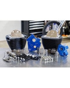 S&S 129" M8 Big Bore Oil Cool Power Pack Black Pushrod Gear Black for Harley