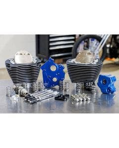 S&S 132" M8 Big Bore Water Cool Power Pack Chrome Pushrod Chain Highlight for Harley