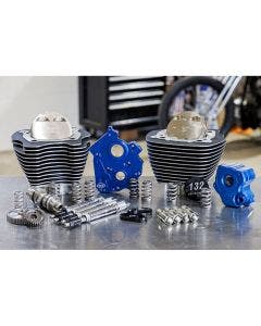 S&S 132" M8 Big Bore Water Cool Power Pack Chrome Pushrod Gear Highlight for Harley
