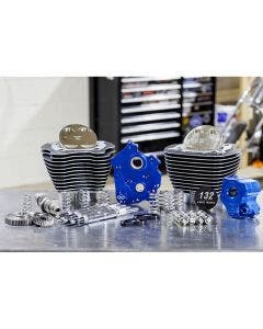 S&S 132" M8 Big Bore Oil Cool Power Pack Chrome Pushrod Gear Granite for Harley