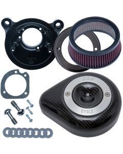 S&S 170-0498 Stealth Air Cleaner Kit Carbon Fiber Teardrop 17-19 Harley M8 FLH/T