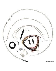 La Choppers Stainless Complete Cable Brake Line Kit 18-20 Bar Harley Softail 18-Up