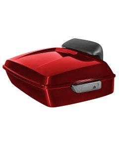 Hogworkz Stiletto Red Chopped Tour Pack Slim Backrest Chrome Hardware for Harley FLH '97-'24