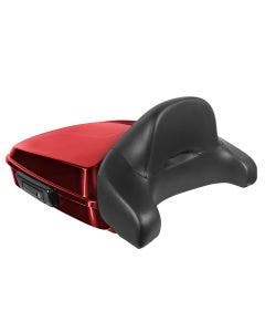 Hogworkz Stiletto Red Chopped Tour Pack Full Backrest Black Hardware for Harley FLH '97-'24