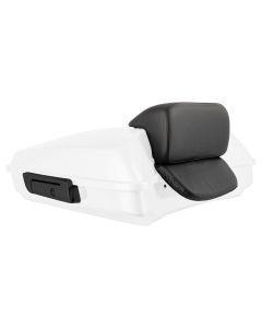 Hogworkz Stone Washed White Pearl Razor Tour Pack Slim Backrest Black Hardware for Harley® FLH '97-'24