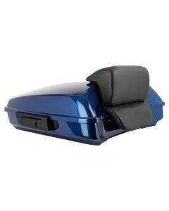 Hogworkz Superior Blue Razor Tour Pack Slim Backrest Black Hardware for Harley® FLH '97-'24
