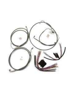 Magnum XR Handlebar Cable Install Kit Stainless Chrome 12-14 Rise Harley 09-12