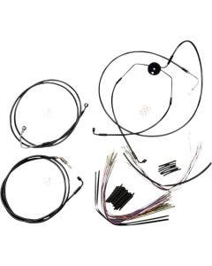 Magnum XR Handlebar Cable Install Kit All Black 12-14 Rise Harley 09-12