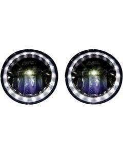 Custom Dynamics Black LED HALO 4.5" LED Auxiliary Passing Lamps 94-17