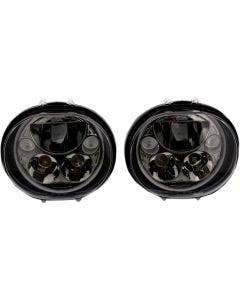 Custom Dynamics Black Tru-Beam 5 3/4" Headlight Headlamp Pair Harley Road Glide