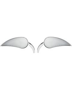 Arlen Ness Chrome RAD III Teardrop Handlebar Mirrors for Harley & Metric Pair