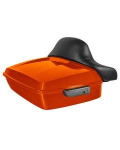 Hogworkz Tequila Sunrise Chopped Tour Pack Full Backrest Chrome Hardware for Harley FLH (2012)