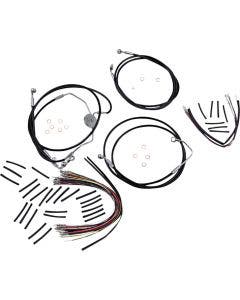 Magnum XR Handlebar Cable Install Kit Black Chrome 12-14 Rise Harley 09-12