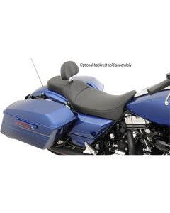 Drag Extended Reach 2-Up Predator Seat Black Mild Stitch Harley Touring 08-23