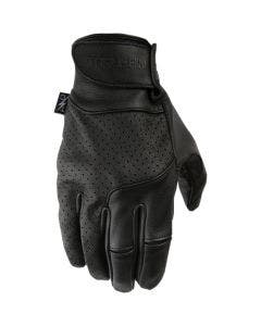 Thrashin Supply Company Siege Black Leather Motorcycle Gloves