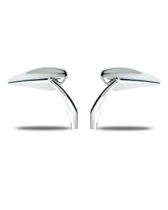 Performance Machine PM Chrome Torque Handlebar Mirrors Pair Left & Right Harley Metric