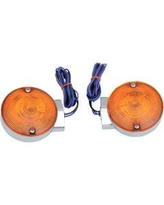 Drag 2020-0592 Chrome Touring Rear 1156 Amber Turn Signals Repl. OE 68765-94A