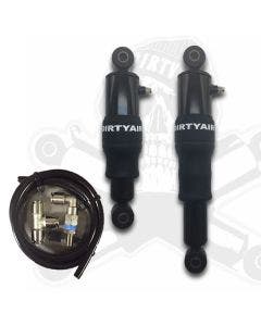 Dirty Air 4" Steel Rear Touring Air Shocks and Manual Valve Fill Kit Touring 80+