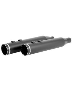 Khrome Werks Black 4.5" HP-Plus Slip-Ons Black Tracer Tip 17-18 Harley Touring