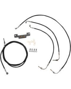 LA Choppers Cable Brake Line Kit 15-17 Ape Hanger Black No ABS Harley M8 17-Up