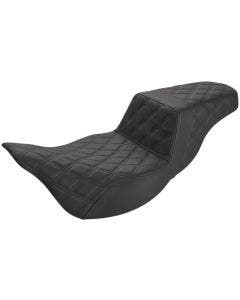 Saddlemen Black Step Up 2-Up Seat Full Lattice Stitch Harley Touring 08-Up