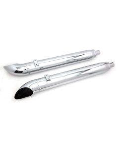 Chrome 4" Turnout Slip-On Mufflers w/ Adjustable Tips 17-19 Indian Chief 30-1751