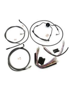 Magnum Black Pearl Handlebar Cable Install Kit 15-17 Rise Apes Harley 09-12