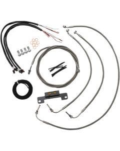 LA Choppers Cable & Wire Kit 18-20 Ape Hangers Stainless No ABS Harley M8 17-Up